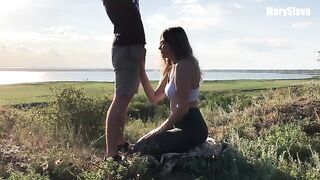 Fit girl is getting fucked right on the training outdoors