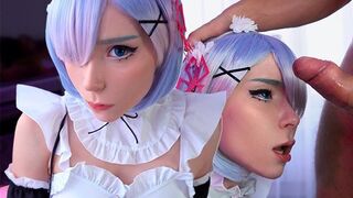 Kawaii Maid Cosplay Gets Her Boss’s Dick in Her Mouth