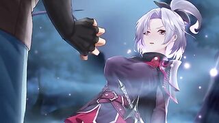 Girl Assassin Poreo Sucks Dick in a 2D Hentai Game Scene