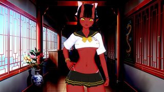 The succubus is too horny to leave the boy alone