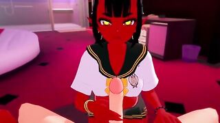 The succubus is too horny to leave the boy alone