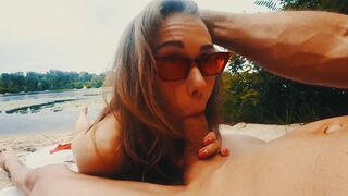 Beach anal sex with hot Mia Bandini and cum shot