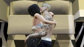 3D Hentai with Justin and Selena, showcasing their passionate encounter