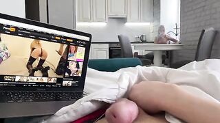 Girl caught me jerking off and helped me out with her mouth