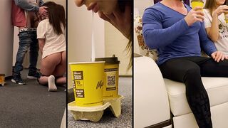The delivery guy came to the house and the wife sucked his dick