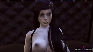Ada Wong captured by a zombie police girl and fucked hard
