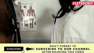 Two petite teen nurses get fucked by a horny doctor in a steamy threesome