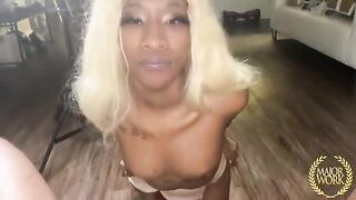 Mini Stallion gets his tiny dick smashed hard