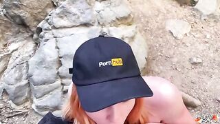 The slutty girl is fucking on the city streets