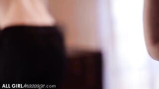 The masseuse Evelyn Claire oiled Lena Paul’s boobs and pussy during a sensual massage