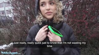 Public Agent Curly haired petite Spanish babe Geishakyd gets fucked doggystyle in the hallway for cash