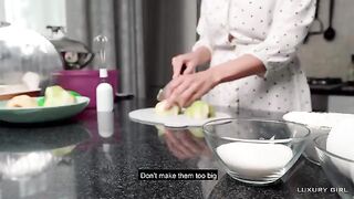 Luxury Girl shares her pie and gets fucked in the kitchen