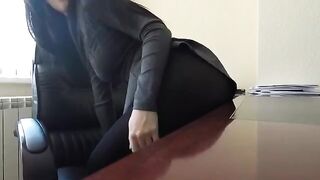 Mini Diva tried risky office masturbation again
