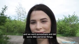 Public agent caught a babe peeing in the street and fucked her