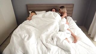 My hot stepmom seduced me and my GF to fuck with her