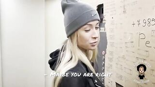 A sexy blonde gets her husband to watch as she sucks her neighbor's huge dick