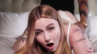 Tattooed PAWG Gracie Squirts takes deep BBC creampie