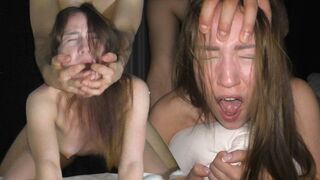 Petite teen gets fucked hard by a big dick in a rough session