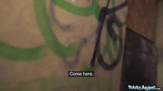 An 18-year-old babe fucks a big cock for money in the basement