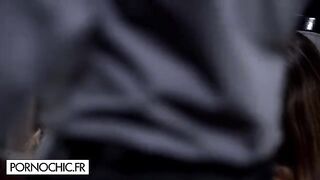 Submissive beauty Claire Castel fucked by two guys in a hot orgy