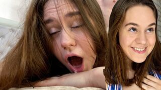 Petite brunette gets fucked hard by her friend’s husband and finishes with a cum shot