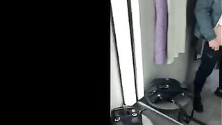 I did a big squirt in the fitting room, walking with cum on my face