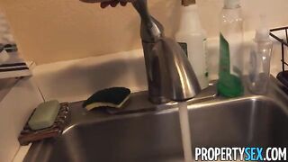 Exotic chick has amazing ass and big boobs, gets fucked by landlord in hardcore action