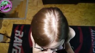 The greedy and perverted student got her glasses full of cum in a hot POV scene