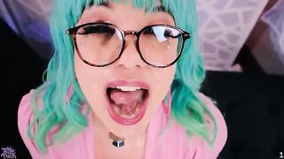 Sticky cum face compilation with Little Puck’s wild energy