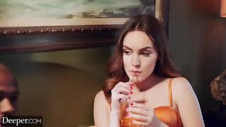 Sexy brunette Freya gets her man's full attention
