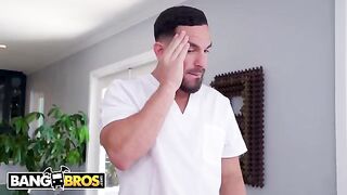 Peter Green massages the sexy back of busty PAWG Blake Blossom