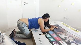I fucked my stepmom through a hole in the box box
