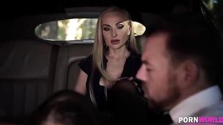 The driver got fucked with the busty bombshell in a steamy scene