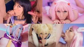 Best cosplay deepthroat blowjob compilation with stunning AliceBong