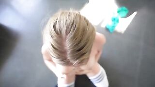 Sweet sweaty teen Scarlet Chase fucked hard in gym clothes