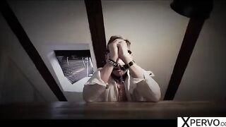 Two insatiable step-sisters share their sex slave in a steamy scene