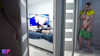 Miss Fantasy spies on her stepdad in a steamy roleplay scenario