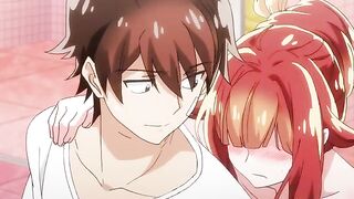 The red-haired tsundere gets her pussy wet after a relaxing massage and then fucks