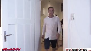 Amateur swingers fuck with strangers in an intense group session