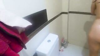 Busty stepmom fucks me thinking I was her husband, shower sex and all