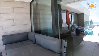 The blonde girl in socks fucks passionately with her boyfriend