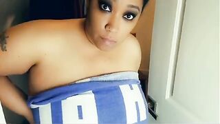 Ebony BBW stepmom forced to make love in the closet by stepson