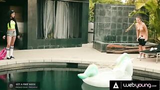 The skater girl Gia Derza cheats on her BF with the busty teen Savannah Sixx