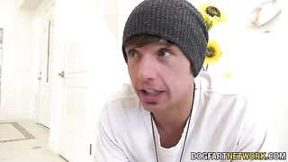 Brandi Love fucks her stepson's two black friends on camera