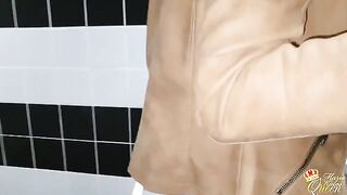 A nice chick was fucked in the ass in a public toilet