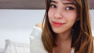 Skinny teen Julie Oliver guids you to a hot orgasm with her JOI magic