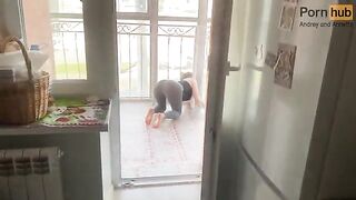 My stepmom got stuck on the balcony, so I had to help her