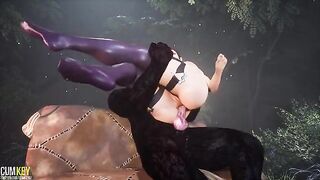 Big Cock Monster breeds with a woman in a 3D porn scene