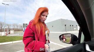 Stranger swallowed dick and got cum in her mouth in public place
