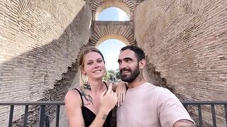 Petite blonde is roaming and moaning in Rome with her partner in this steamy vlog